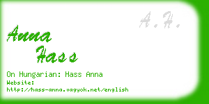 anna hass business card